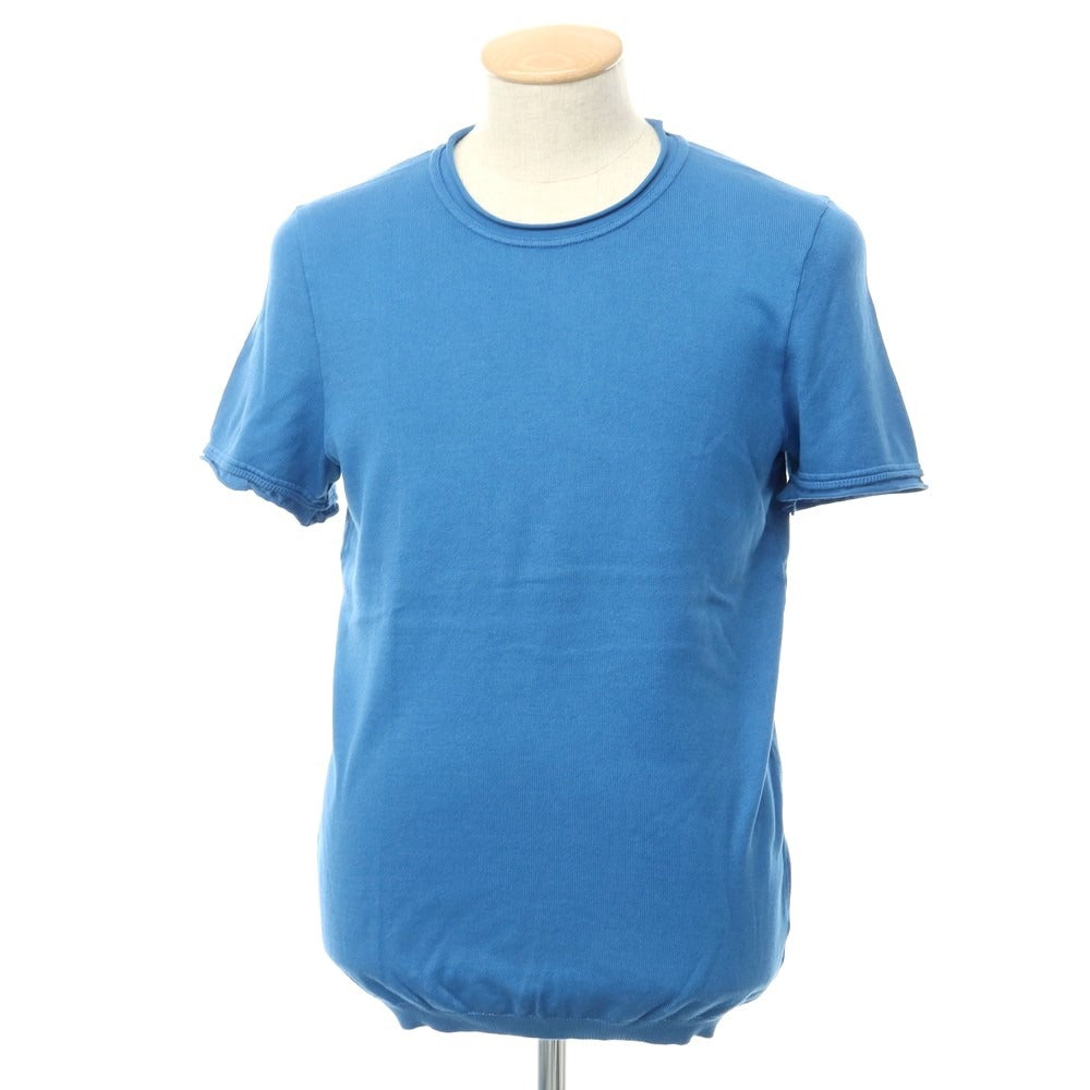 [New] SCAGLIONE High Gauge Cotton Crew Neck Short Sleeve Knit Blue [Size M] [BLU] [S/S] [Condition Rank N] [Men&