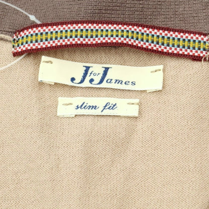 [New] JforJames High Gauge Cotton Cardigan Knit Vest Beige x Ash Brown [Size 50] [BEI] [S/S] [Condition Rank N] [Men&