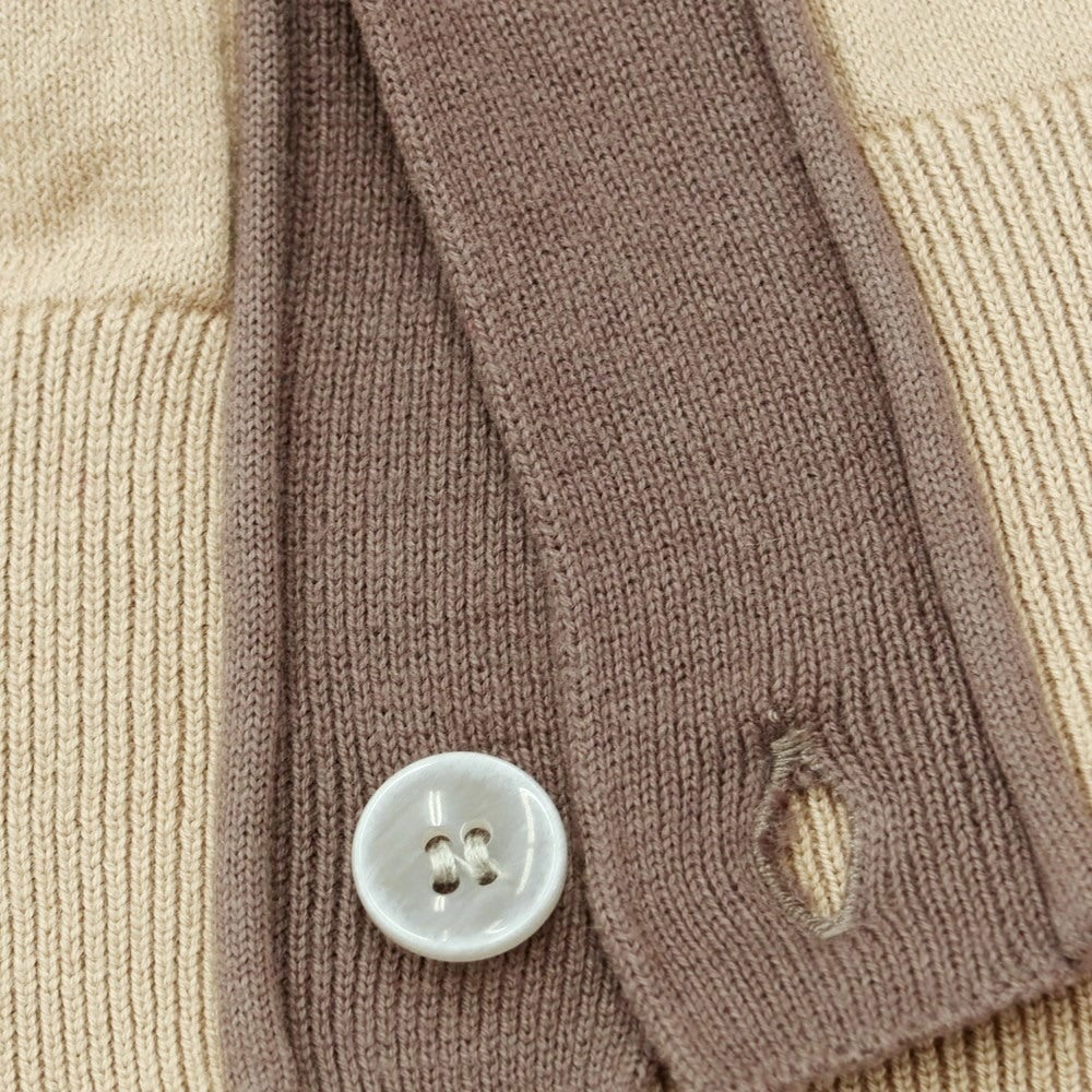 [New] JforJames High Gauge Cotton Cardigan Knit Vest Beige x Ash Brown [Size 50] [BEI] [S/S] [Condition Rank N] [Men&