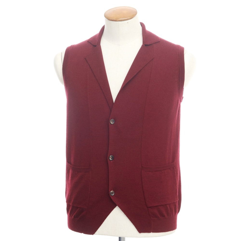 [New] DREW&amp;amp;CO Wool Acrylic Collared Knit Vest Cardigan Bordeaux [Size M] [RED] [A/W] [Condition Rank N] [Men&