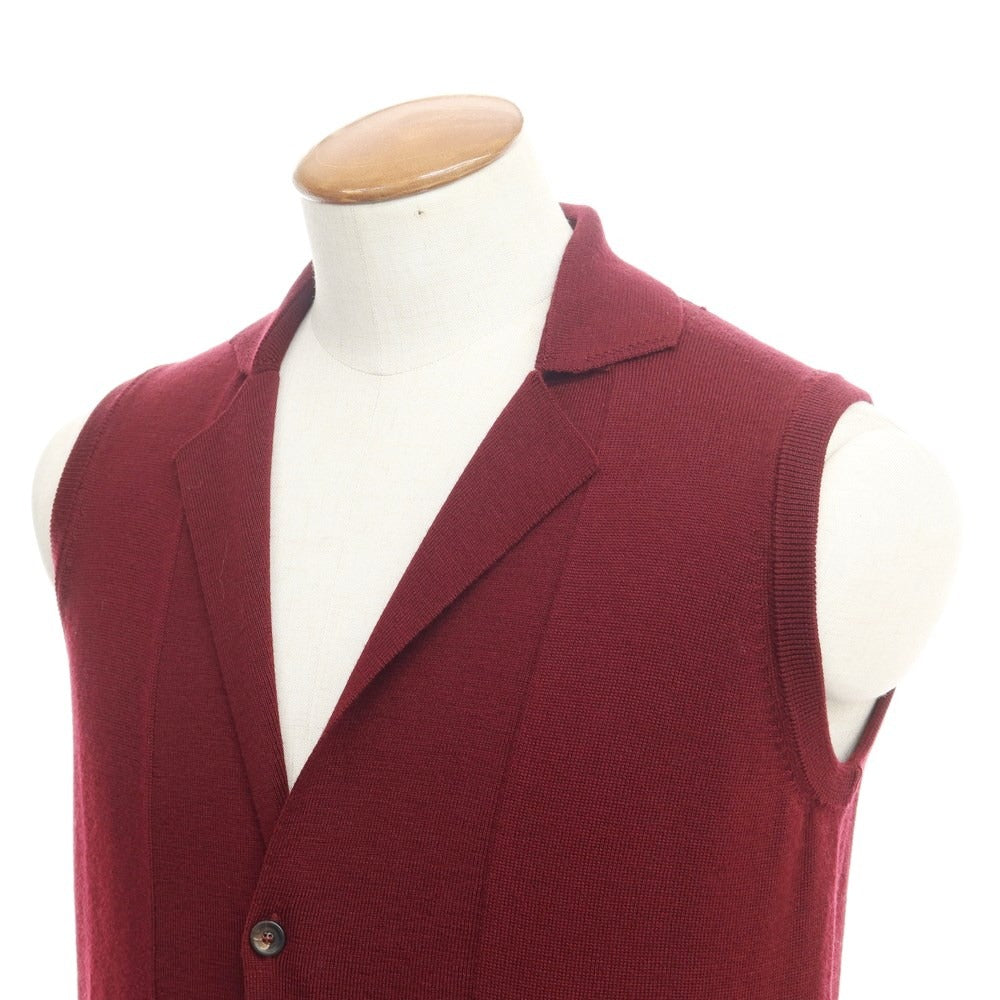 [New] DREW&amp;amp;CO Wool Acrylic Collared Knit Vest Cardigan Bordeaux [Size M] [RED] [A/W] [Condition Rank N] [Men&