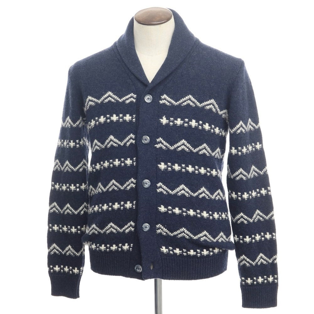 【新品】フェデーリ FEDELI カーディガン
 ネイビーxホワイト【サイズ50】【NVY】【A/W】【状態ランクN】【メンズ】
【769794】 APD