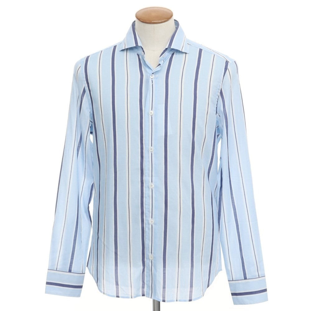 【新品】フェデーリ FEDELI ドレスシャツ
 ライトブルーxネイビー【サイズ39】【BLU】【S/S/A/W】【状態ランクN】【メンズ】
【769670】 DPD