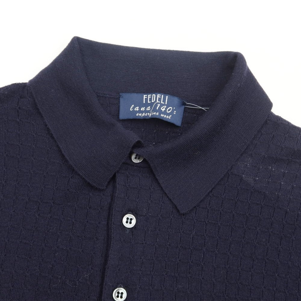 【新品】フェデーリ FEDELI ポロニット
 ネイビー【サイズ50】【NVY】【A/W】【状態ランクN】【メンズ】
【769794】 APD
