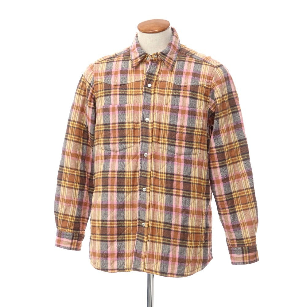 [New] Bagutta Cotton Check Quilted Casual Shirt Brown x Pink [Size M] [BRW] [A/W] [Condition Rank N] [Men&