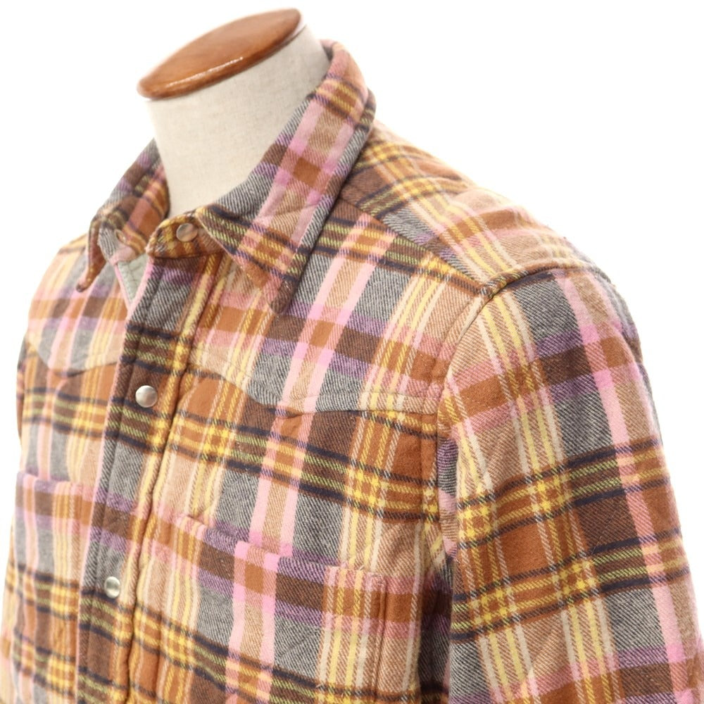 [New] Bagutta Cotton Check Quilted Casual Shirt Brown x Pink [Size M] [BRW] [A/W] [Condition Rank N] [Men&