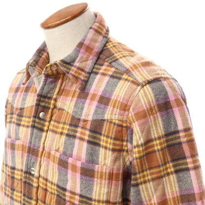 [New] Bagutta Cotton Check Quilted Casual Shirt Brown x Pink [Size M] [BRW] [A/W] [Condition Rank N] [Men&