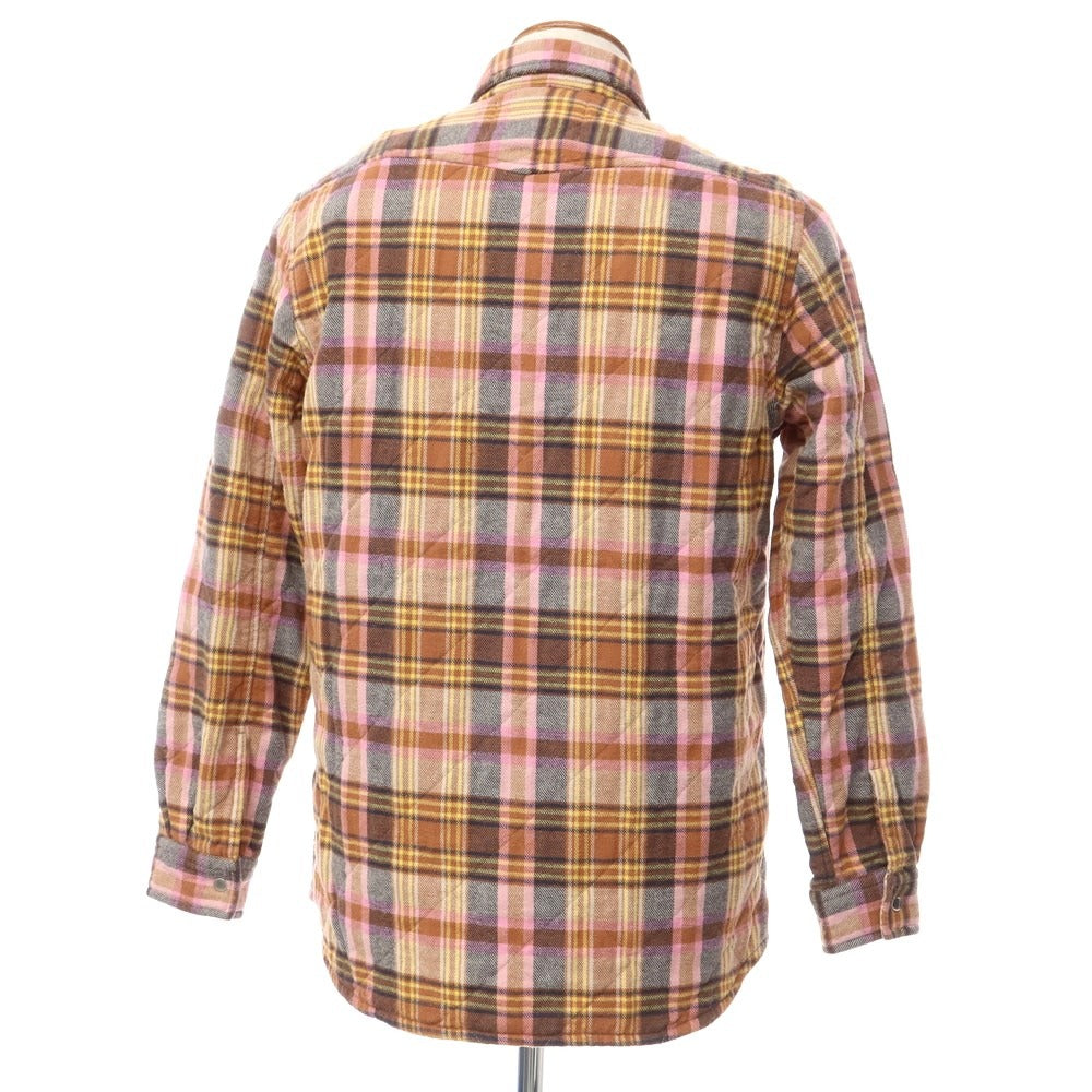 [New] Bagutta Cotton Check Quilted Casual Shirt Brown x Pink [Size M] [BRW] [A/W] [Condition Rank N] [Men&