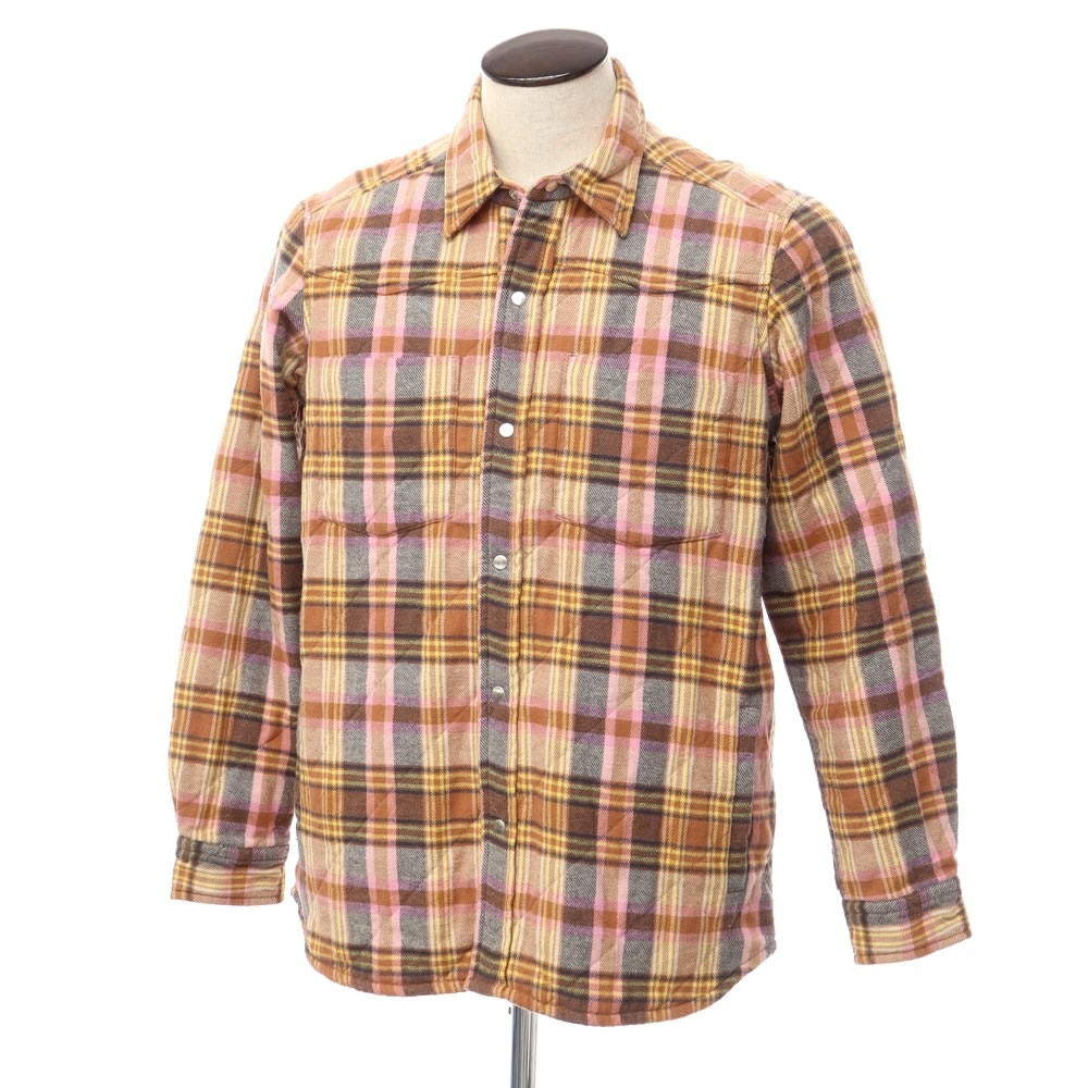 [New] Bagutta Cotton Check Quilted Casual Shirt Brown x Pink [Size L] [BRW] [A/W] [Condition Rank N] [Men&
