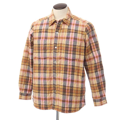 [New] Bagutta Cotton Check Quilted Casual Shirt Brown x Pink [Size L] [BRW] [A/W] [Condition Rank N] [Men&