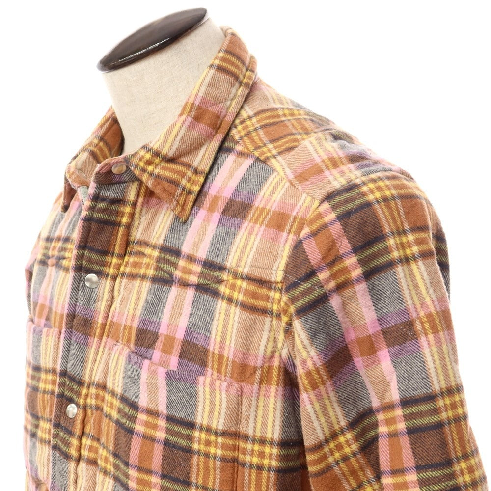 [New] Bagutta Cotton Check Quilted Casual Shirt Brown x Pink [Size L] [BRW] [A/W] [Condition Rank N] [Men&