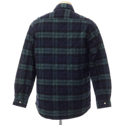 [New] Bagutta Cotton Check Quilted Casual Shirt Navy x Green [Size S] [NVY] [A/W] [Condition Rank N] [Men&
