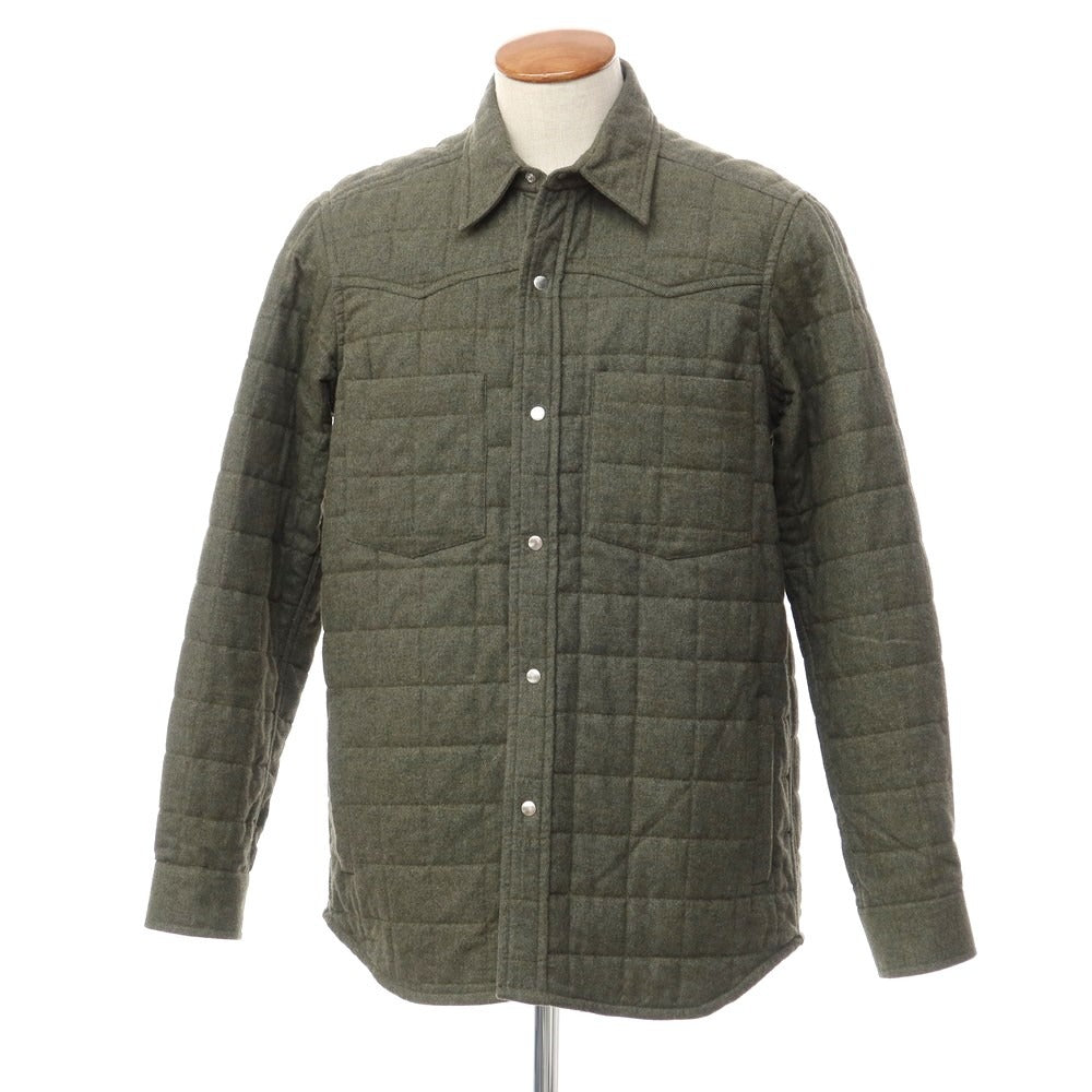 [New] Bagutta Cotton Quilted Casual Shirt Olive [Size M] [GRN] [A/W] [Condition Rank N] [Men&