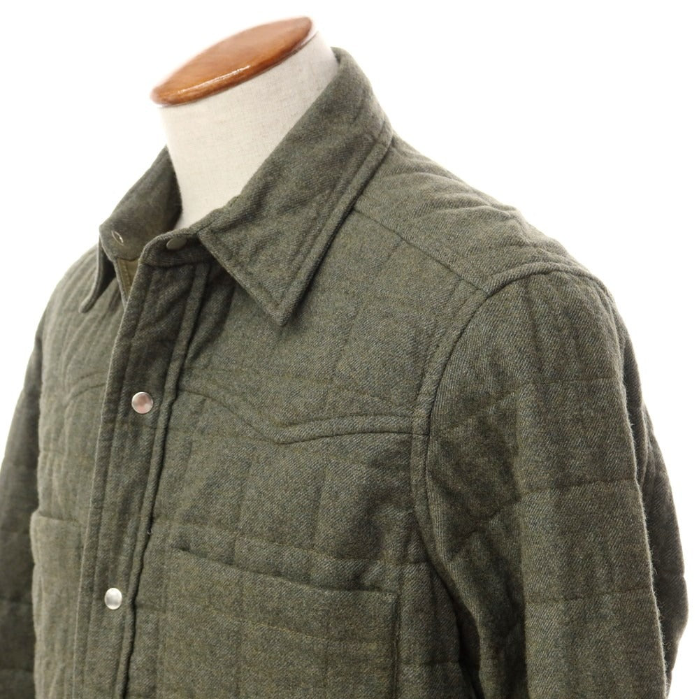 [New] Bagutta Cotton Quilted Casual Shirt Olive [Size M] [GRN] [A/W] [Condition Rank N] [Men&