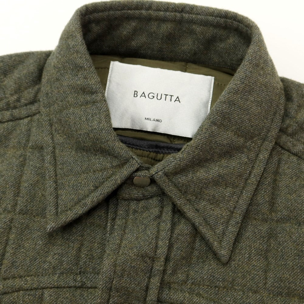 [New] Bagutta Cotton Quilted Casual Shirt Olive [Size M] [GRN] [A/W] [Condition Rank N] [Men&