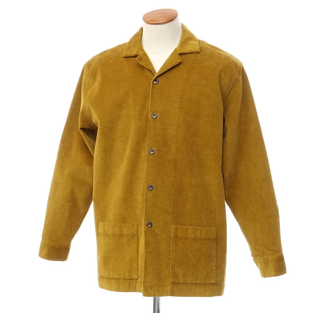[New] Bagutta Cotton Corduroy Open Collar Casual Shirt Yellow Ocher [Size 40] [BRW] [A/W] [Condition Rank N] [Men&