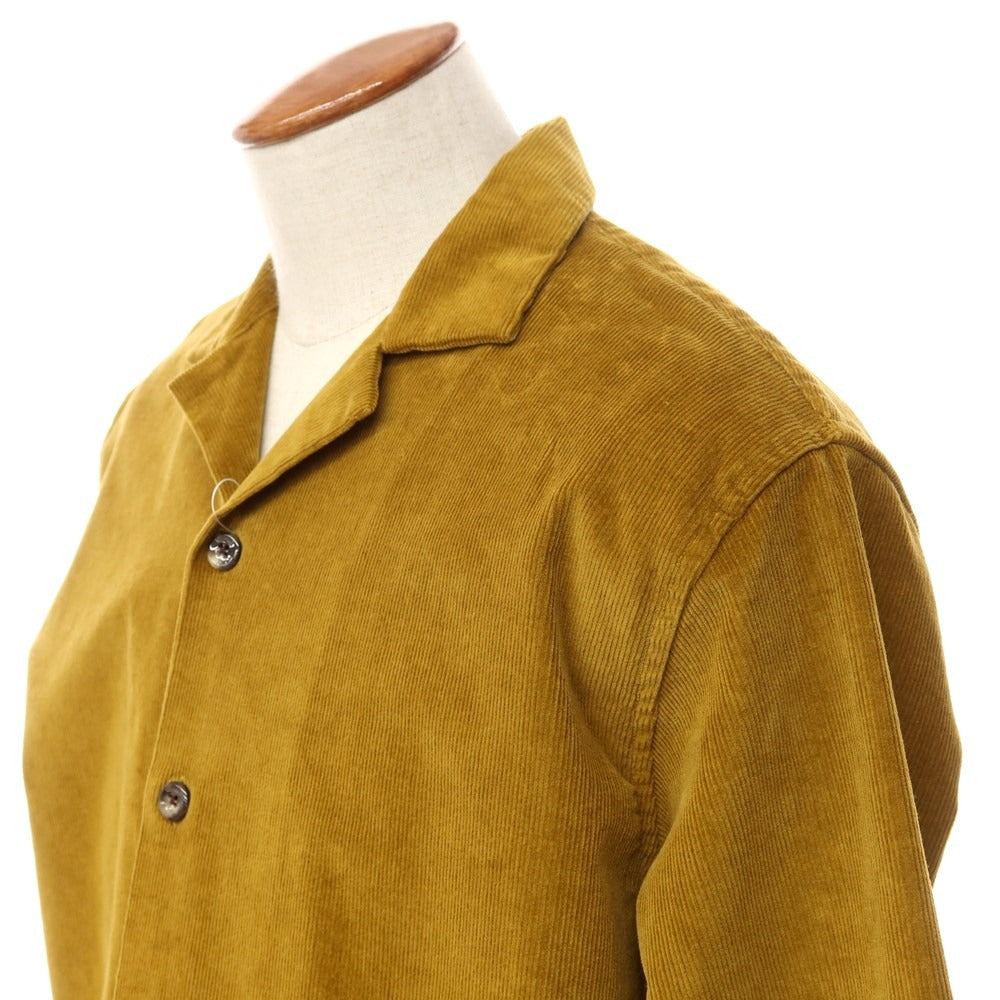 [New] Bagutta Cotton Corduroy Open Collar Casual Shirt Yellow Ocher [Size 40] [BRW] [A/W] [Condition Rank N] [Men&