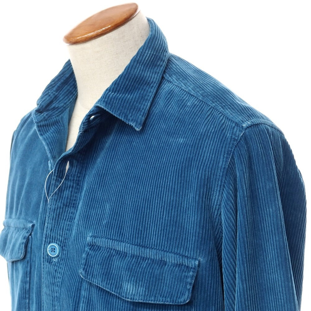 [New Outlet] Bagutta Cotton Corduroy Casual Shirt Blue [Size 40] [BLU] [A/W] [Condition Rank N-] [Men&