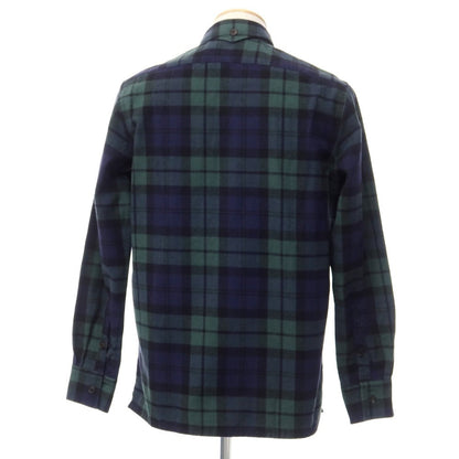 [New] Bagutta Cotton Check Casual Shirt Navy x Green [Size 38] [NVY] [A/W] [Condition Rank N] [Men&