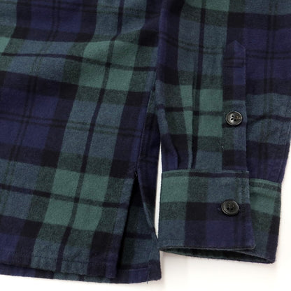 [New] Bagutta Cotton Check Casual Shirt Navy x Green [Size 38] [NVY] [A/W] [Condition Rank N] [Men&
