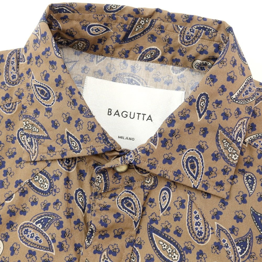 [New outlet] Bagutta casual shirts
 Ash brown x navy [Size M] [BRW] [S/S/A/W] [Condition rank N-] [Men&