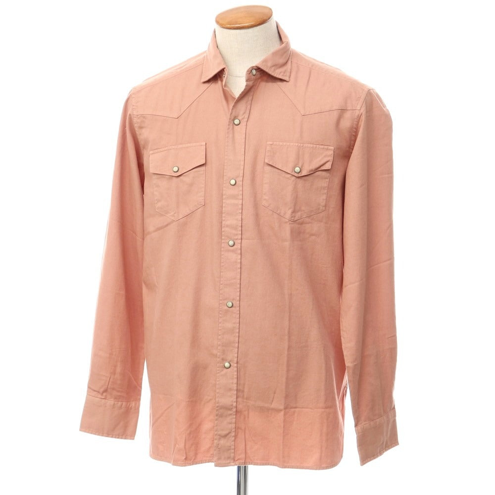 【新品】バグッタ Bagutta カジュアルシャツ
 ダークピンクベージュ系【サイズM】【PNK】【S/S/A/W】【状態ランクN】【メンズ】
【769587】 CPD