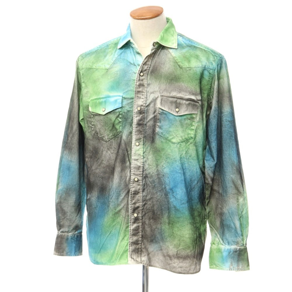 【新品】バグッタ Bagutta カジュアルシャツ
 グリーンxブルー【サイズM】【GRN】【S/S/A/W】【状態ランクN】【メンズ】
【769587】 CPD