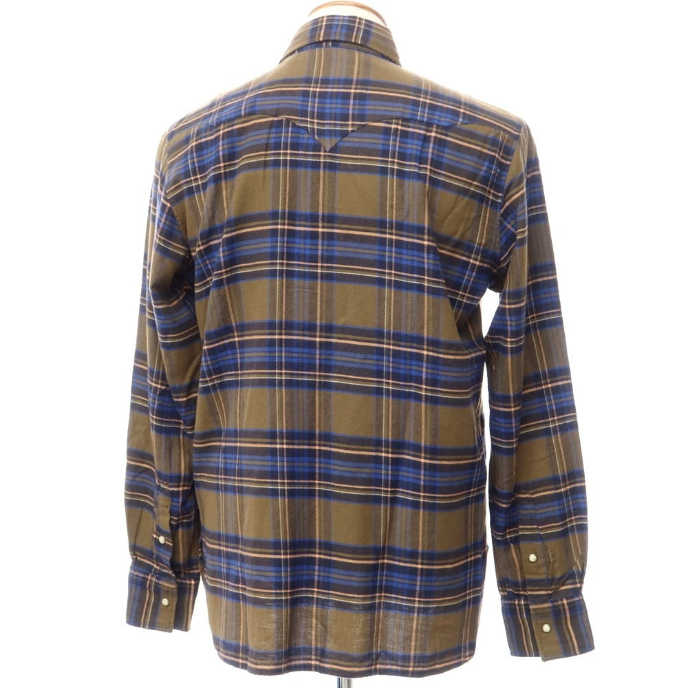 [New] Bagutta casual shirt
 Khaki olive x navy [Size M] [KAK] [A/W] [Condition rank N] [Men&