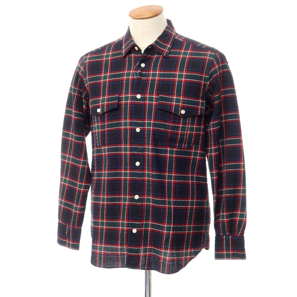 【新品】バグッタ Bagutta カジュアルシャツ
 ブラックxレッドxグリーン【サイズM】【BLK】【S/S】【状態ランクN】【メンズ】
【769572】 CPD