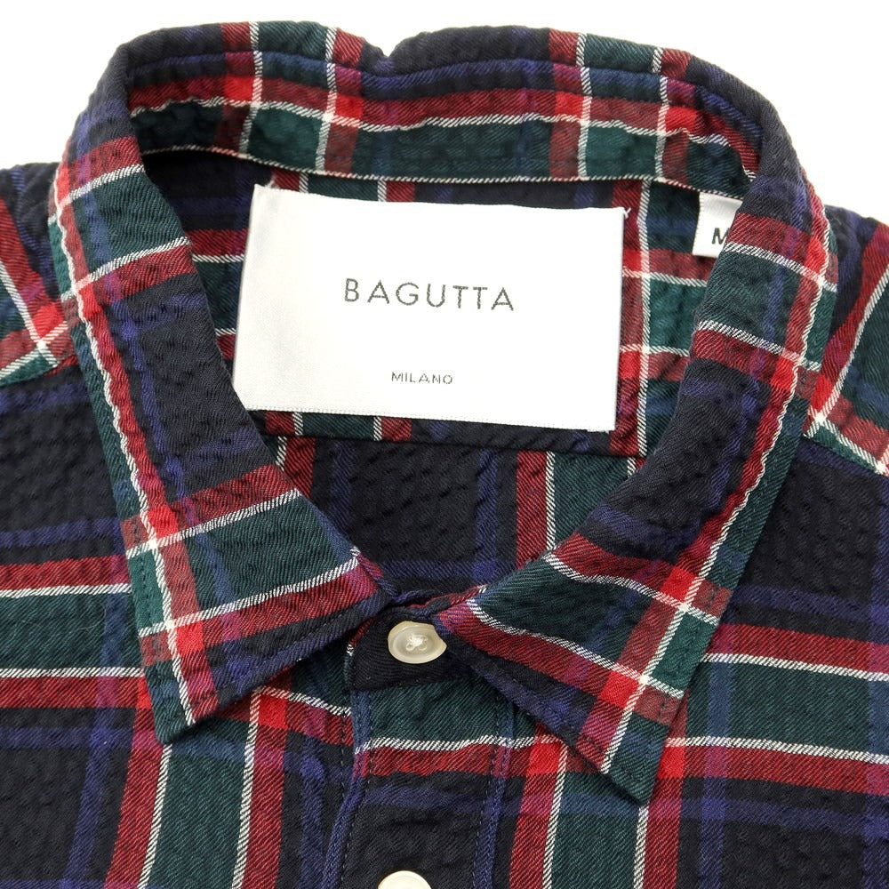 【新品】バグッタ Bagutta カジュアルシャツ
 ブラックxレッドxグリーン【サイズM】【BLK】【S/S】【状態ランクN】【メンズ】
【769572】 CPD