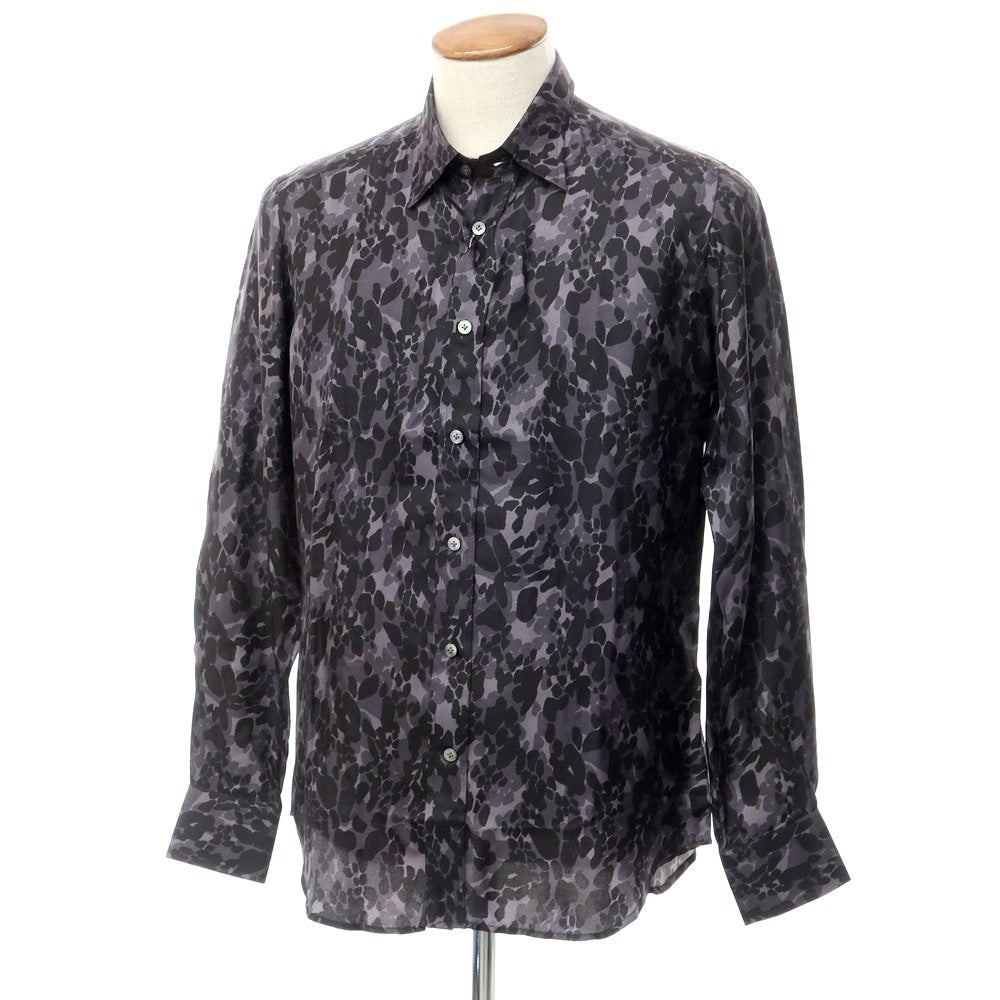 【新品アウトレット】バグッタ Bagutta カジュアルシャツ
 ブラックxグレー【サイズM】【BLK】【S/S】【状態ランクN-】【メンズ】
【769572】 CPD