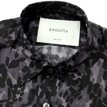 【新品アウトレット】バグッタ Bagutta カジュアルシャツ
 ブラックxグレー【サイズM】【BLK】【S/S】【状態ランクN-】【メンズ】
【769571】 CPD