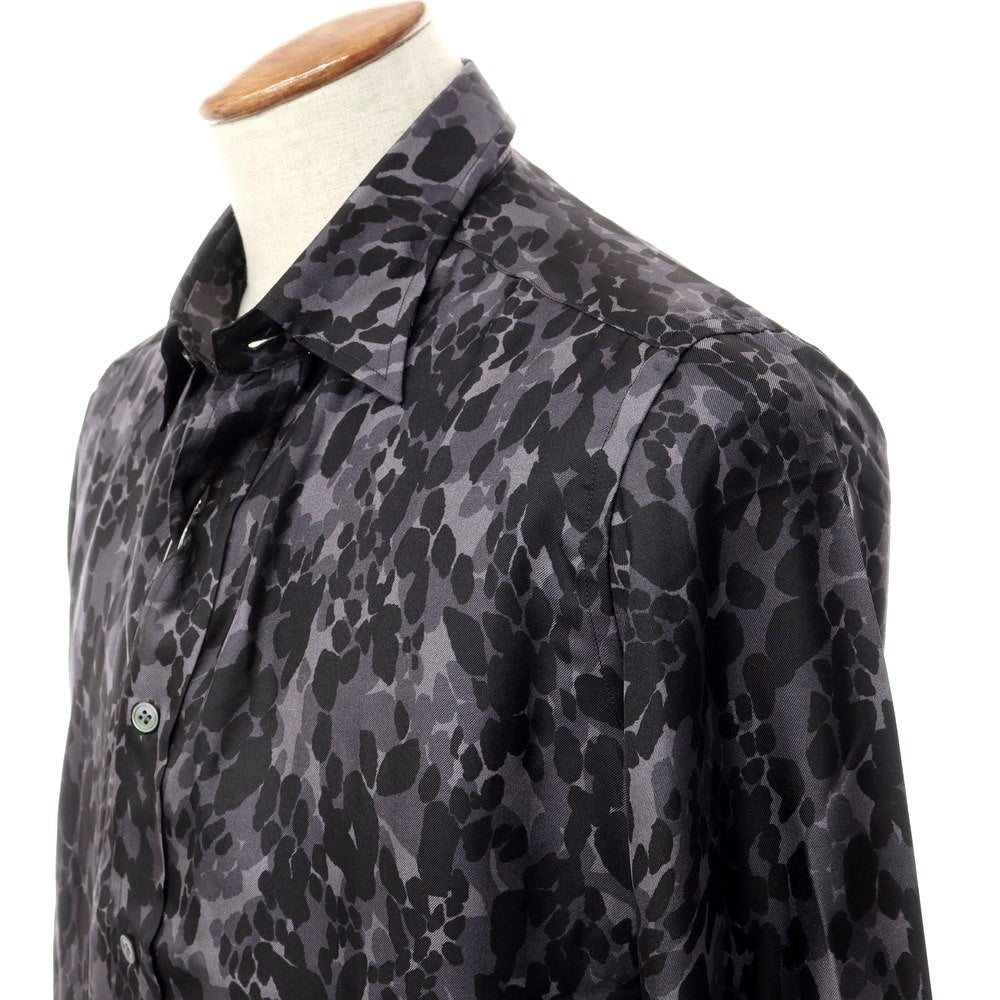 【新品アウトレット】バグッタ Bagutta カジュアルシャツ
 ブラックxグレー【サイズM】【BLK】【S/S】【状態ランクN-】【メンズ】
【769570】 CPD
