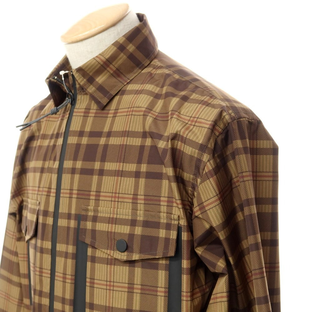 [New] Bagutta Polyester Check Zip-up Shell Jacket Beige x Olive x Dark Brown [Size S] [BRW] [S/S] [Condition Rank N] [Men&