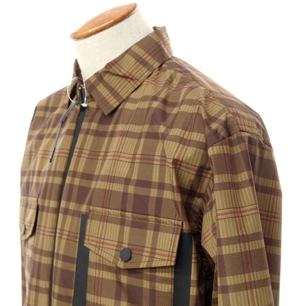 [New Outlet] Bagutta Polyester Check Zip-up Shell Jacket Beige x Olive x Dark Brown [Size M] [BRW] [S/S] [Condition Rank N-] [Men&