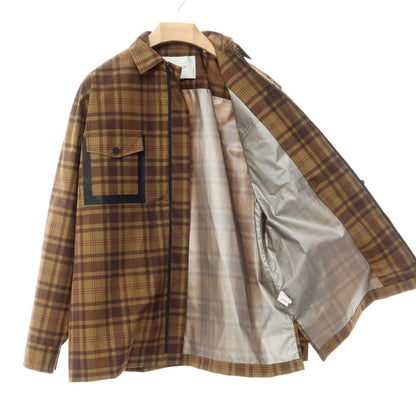 [New Outlet] Bagutta Polyester Check Zip-up Shell Jacket Beige x Olive x Dark Brown [Size M] [BRW] [S/S] [Condition Rank N-] [Men&