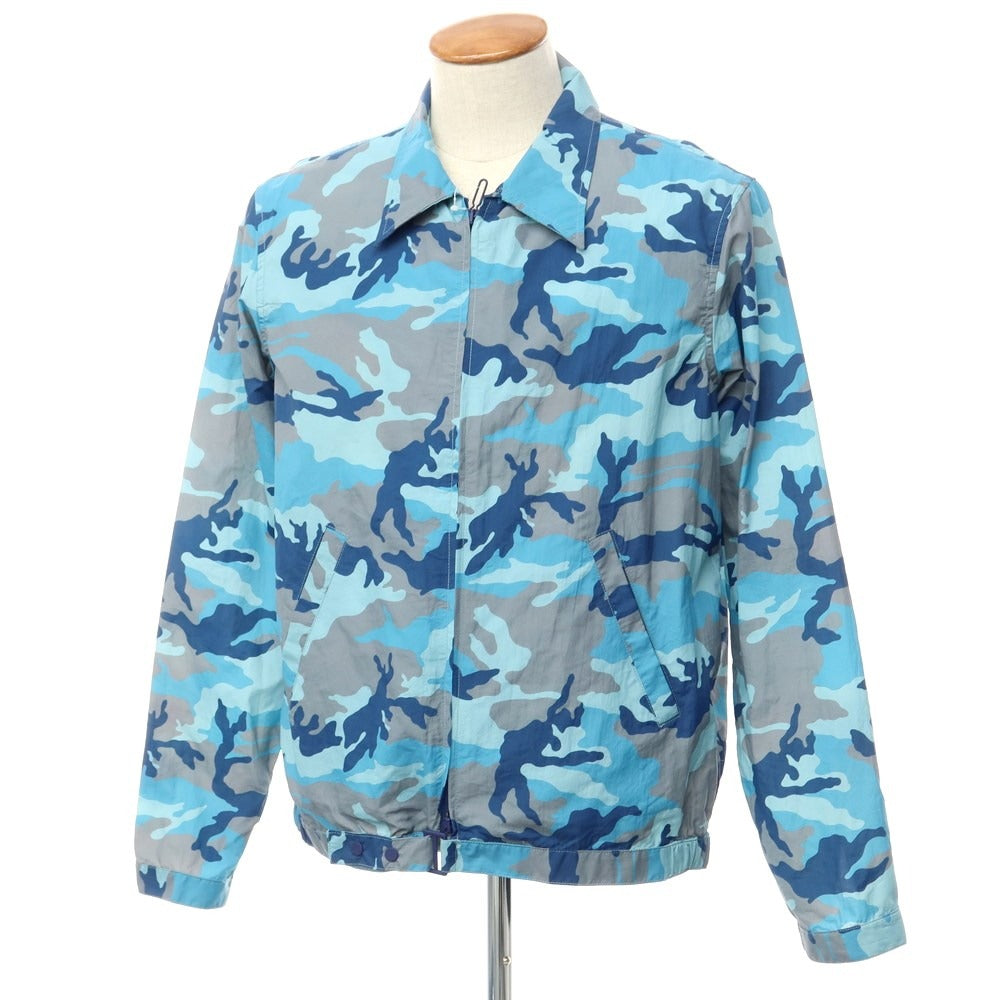 [Used] Bagutta Nylon Camouflage Swing Top Blouson Light Blue x Navy [Size M] [BLU] [S/S] [Condition Rank A] [Men&