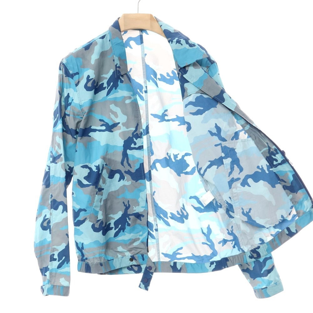 [Used] Bagutta Nylon Camouflage Swing Top Blouson Light Blue x Navy [Size M] [BLU] [S/S] [Condition Rank A] [Men&