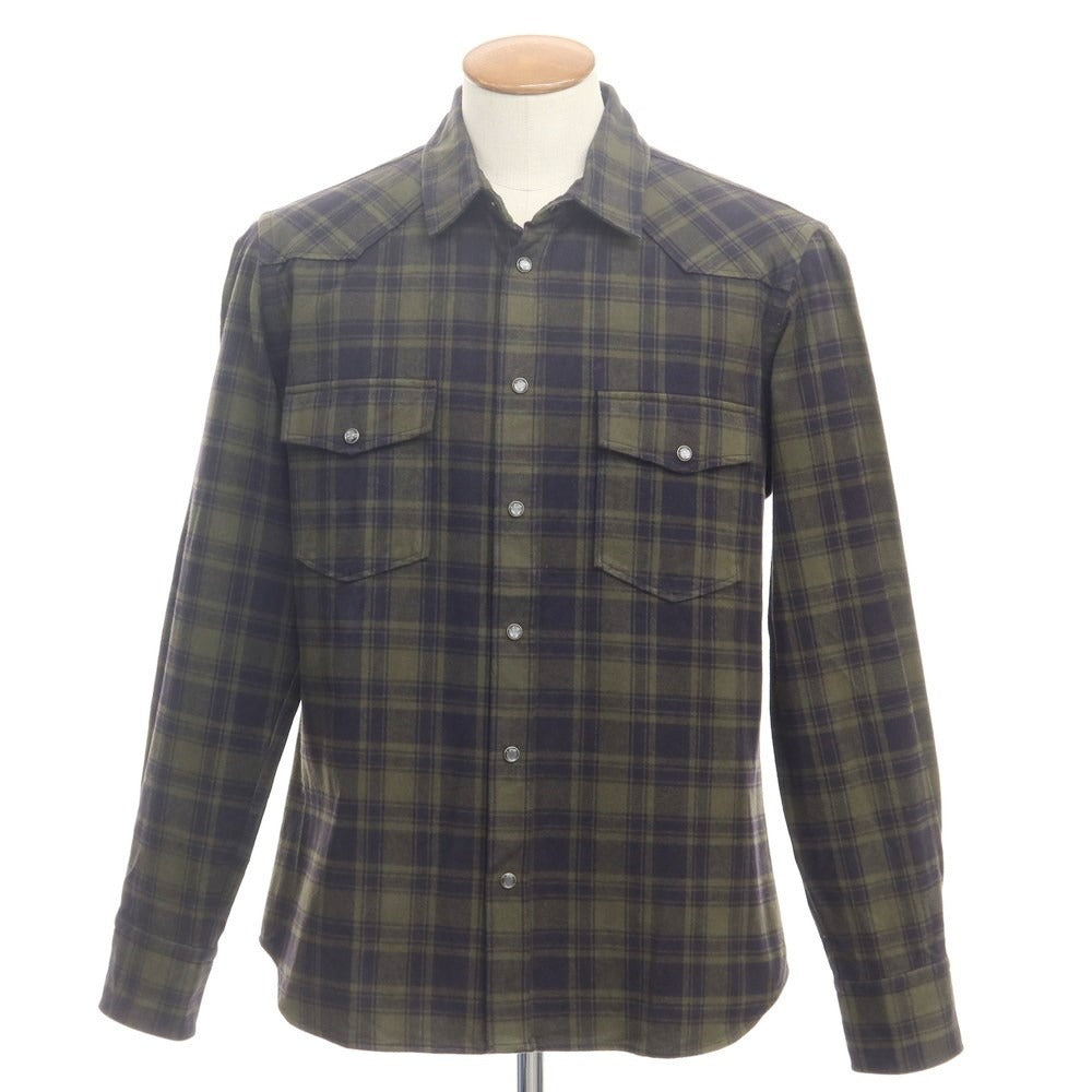 【新品】ピーティートリノ PT TORINO カジュアルシャツ
 オリーブxネイビー【サイズ39】【GRN】【A/W】【状態ランクN】【メンズ】
【769677】 APD