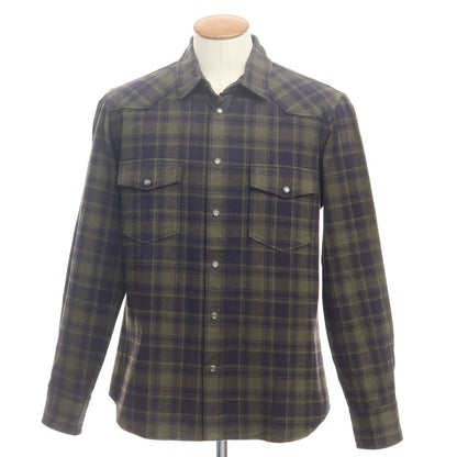 【新品】ピーティートリノ PT TORINO カジュアルシャツ
 オリーブxネイビー【サイズ39】【GRN】【A/W】【状態ランクN】【メンズ】
【769677】 APD