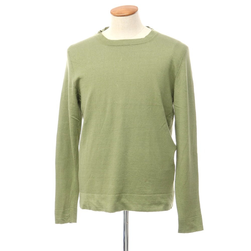 [New Outlet] PT TORINO High Gauge Linen Cotton Crew Neck Knit, Olive [Size 48] [GRN] [S/S] [Condition Rank N-] [Men&