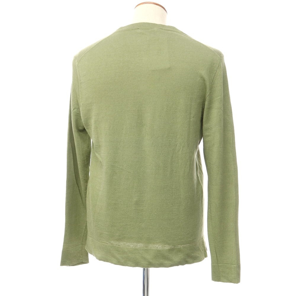 [New Outlet] PT TORINO High Gauge Linen Cotton Crew Neck Knit, Olive [Size 48] [GRN] [S/S] [Condition Rank N-] [Men&