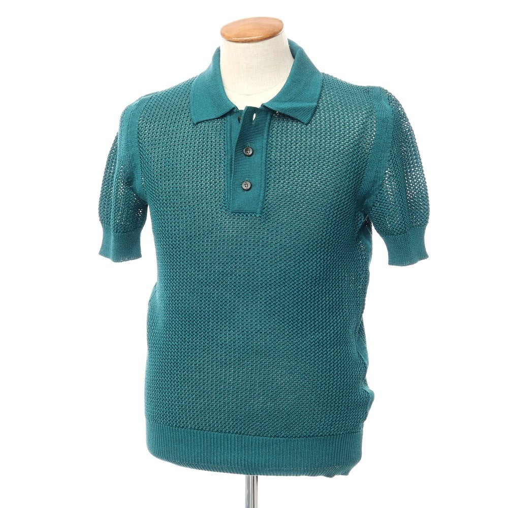 [New] PT TORINO Mid-gauge cotton rayon short-sleeve polo knit, green [Size 48] [GRN] [S/S] [Condition Rank N] [Men&