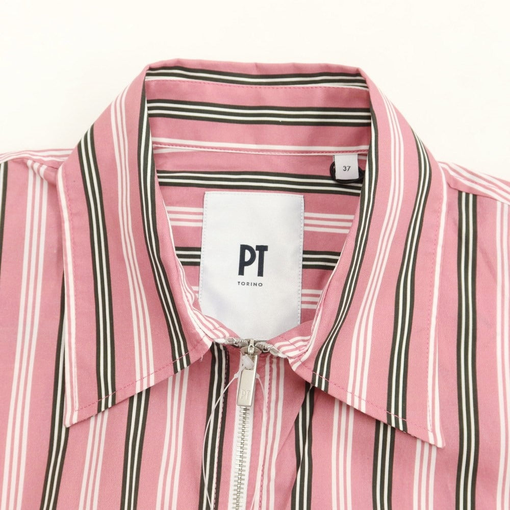 [New] PT TORINO Cotton Stripe Swing Top Blouson Pink x White x Black [Size 38] [PNK] [S/S] [Condition Rank N] [Men&