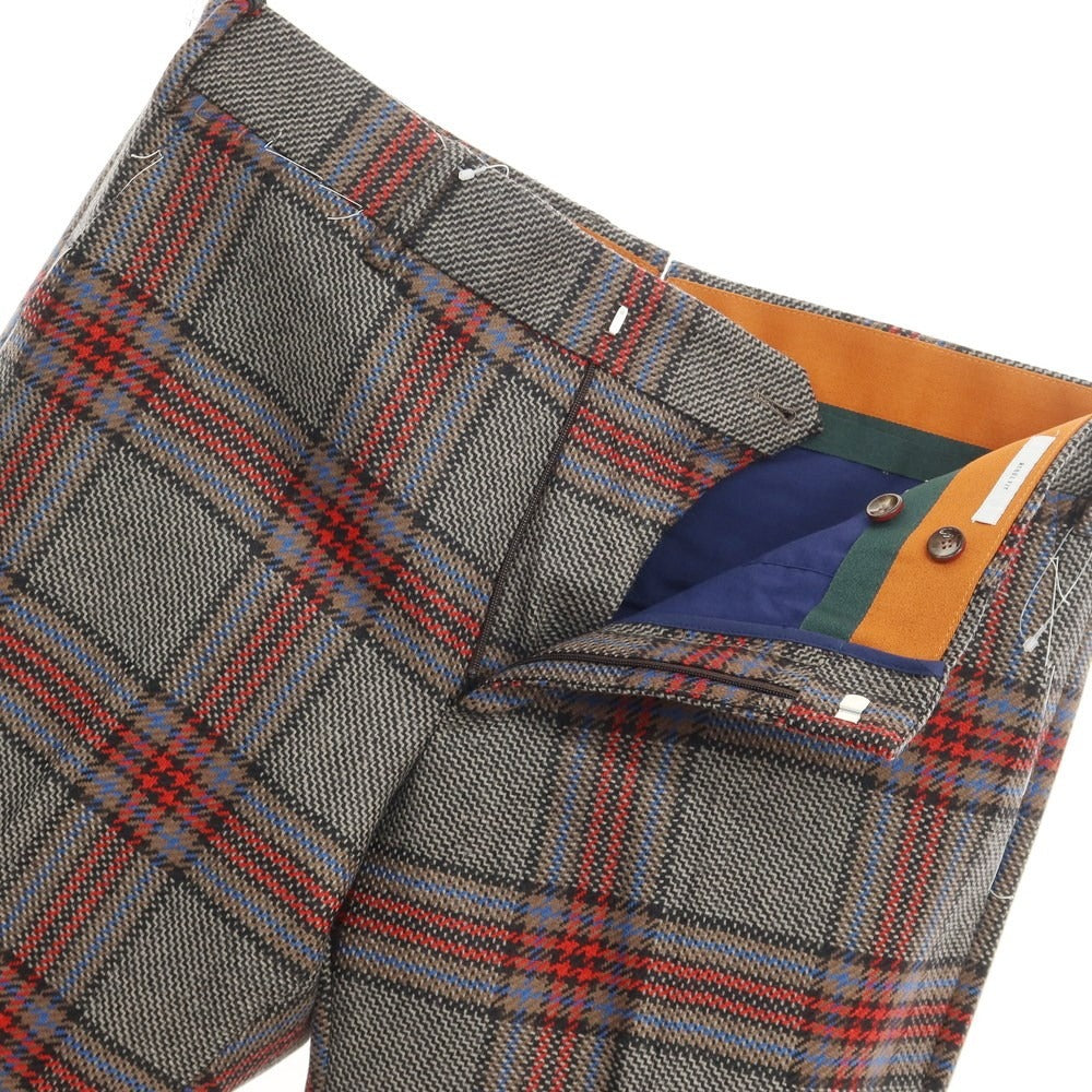 【新品】ピーティートリノ PT TORINO カジュアルスラックスパンツ
 グレーxブラウンxレッド【サイズ48】【GRY】【A/W】【状態ランクN】【メンズ】
【769780】 APD
