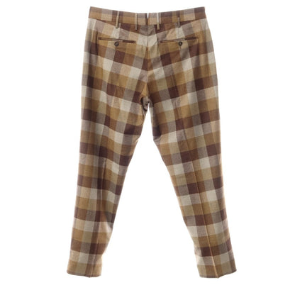 [New] PT TORINO Stretch Wool Check Dress Slacks Pants Brown x Gray [Size 48] [BRW] [A/W] [Condition Rank N] [Men&