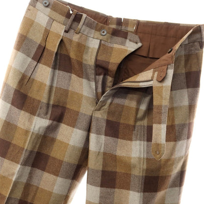 [New] PT TORINO Wool Check Dress Slacks Pants Brown x Gray [Size 48] [BRW] [A/W] [Condition Rank N] [Men&