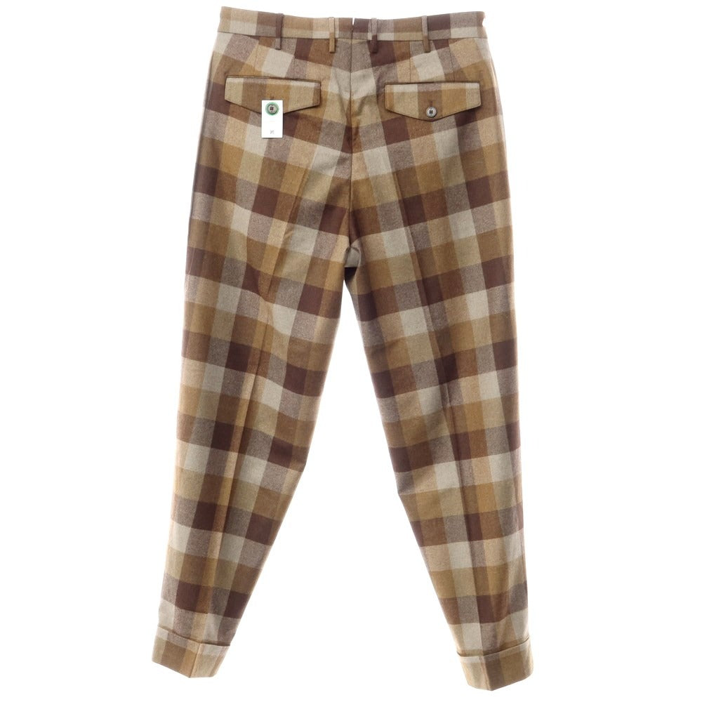 [New] PT TORINO Wool Check Dress Slacks Pants Brown x Gray [Size 48] [BRW] [A/W] [Condition Rank N] [Men&