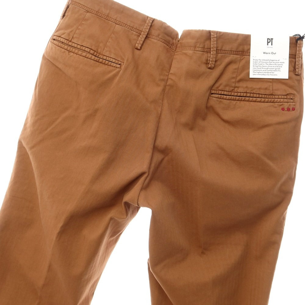 [New] PT TORINO Worn Out Stretch Cotton Slacks Pants Brown [Size 30] [BRW] [S/S] [Condition Rank N] [Men&