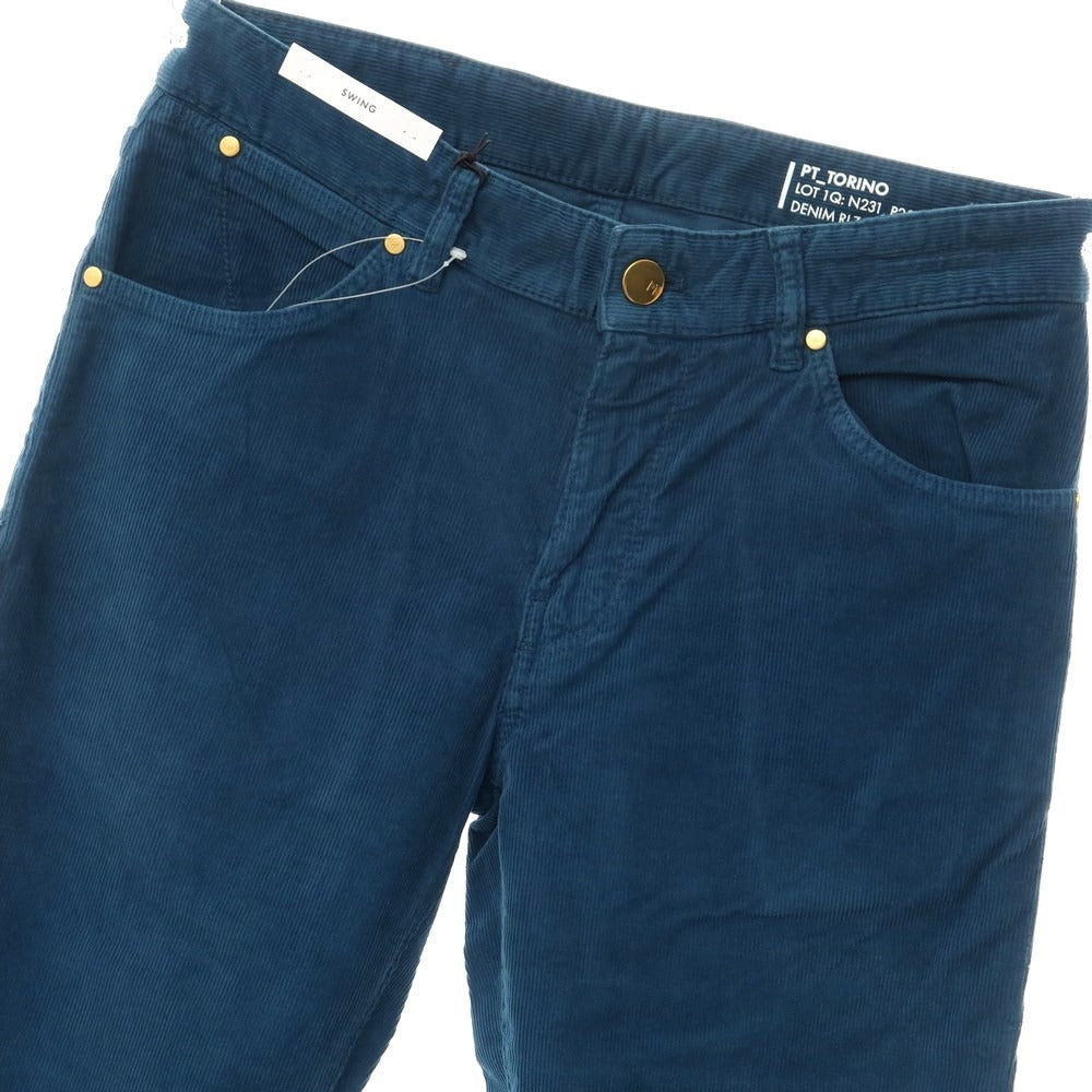 【新品】ピーティートリノ デニム PT TORINO DENIM SWING コットン コーデュロイ 5ポケット パンツ ダークピーコック【サイズ30】【BLU】【A/W】【状態ランクN】【メンズ】【769094】